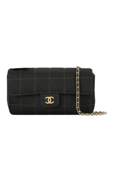 Chanel Черная сатиновая сумка Chanel Chocolate Bar Mini