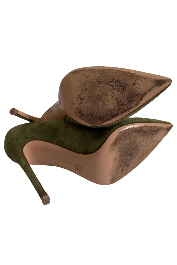Gianvito Rossi Зеленые замшевые туфли Gianvito 105 Зелёный