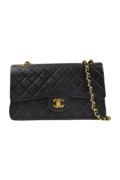 Chanel Черная винтажная кожаная сумка Timeless