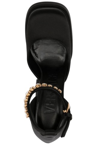 Versace Black туфли Medusa Aevitas атласные на платформе Черный