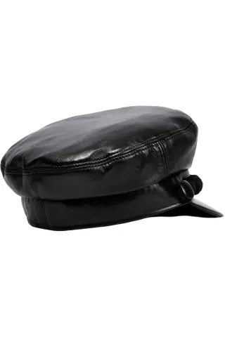 Saint Laurent Черная кепка из кожи ягненка Черный