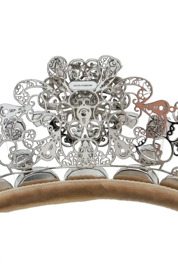 Dolce & Gabbana Серебристая диадема с кристаллами в тон Серебристый