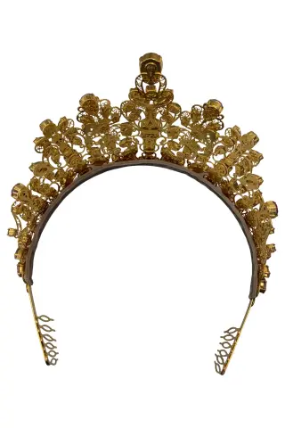 Dolce & Gabbana Золотистая диадема Sicily с розовыми кристаллами Золотой