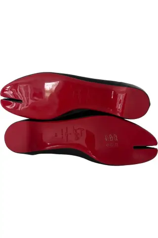 Christian Louboutin Черные лаковые балетки Marlougiela Maison Margiela X Christian Louboutin Черный