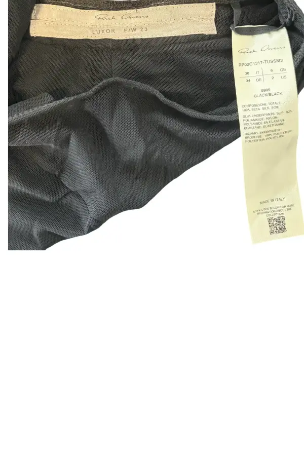 Rick Owens Черная мини-юбка с пайетками и бахромой Черный