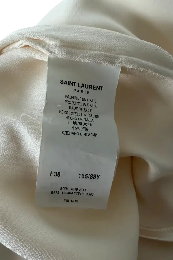 Saint Laurent Молочная Атласная рубашка Молочный