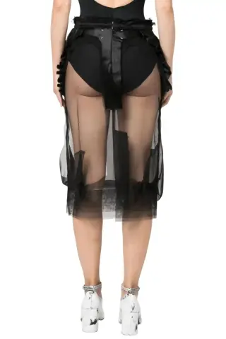 Maison Margiela Черная прозрачная юбка Dcortiqu Черный